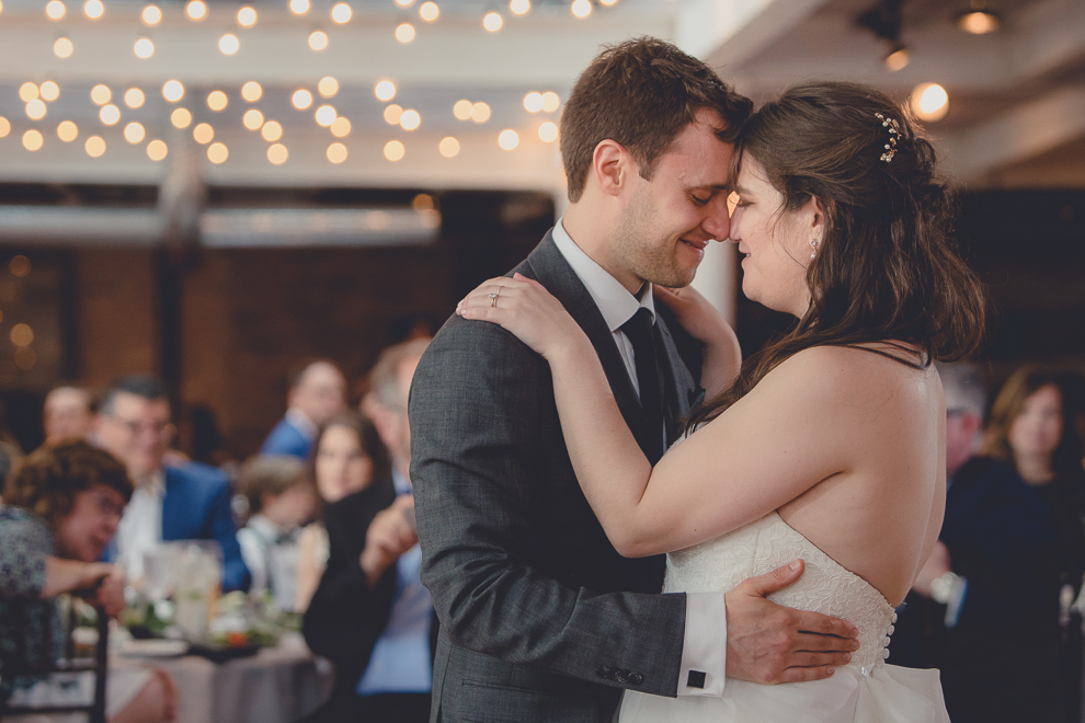 bride and groom dance during wedding reception in Hotel Lafayette in Buffalo, NY