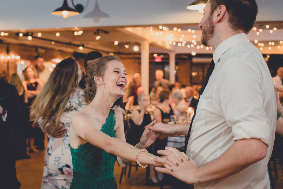 guests dance during wedding reception in Hotel Lafayette in Buffalo, NY