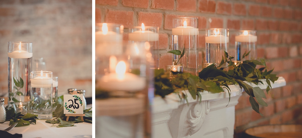 wedding decor at wedding reception in Hotel Lafayette in Buffalo, NY