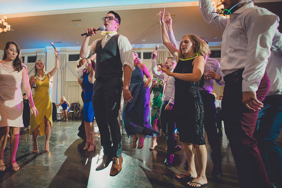 guest dance in ballroom at Avanti Mansion wedding in Buffalo, NY