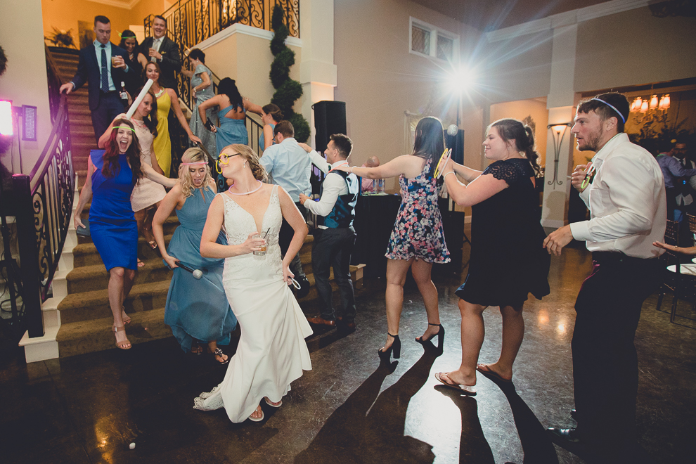 bride and groom dance during reception at avanti mansion wedding in Buffalo, NY
