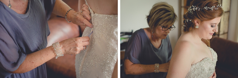 brides getting ready in cottage at a Hayloft in the Grove wedding in East Aurora, near Buffalo, NY