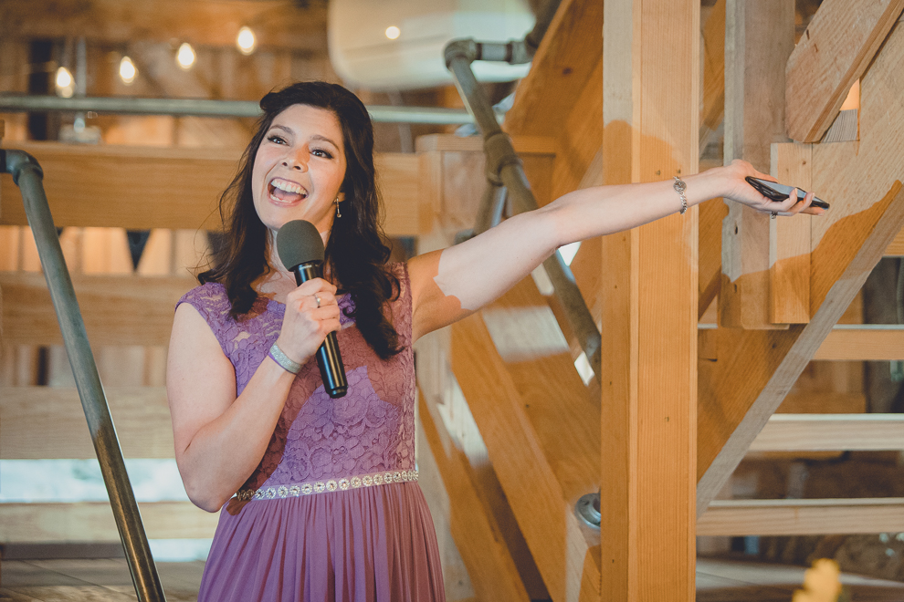 speech at wedding reception in barn at a Hayloft in the Grove in East Aurora, near Buffalo, NY