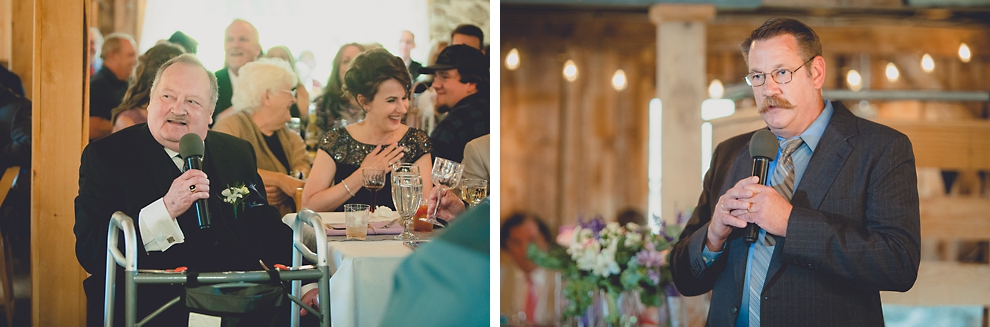 speech at wedding reception in barn at a Hayloft in the Grove in East Aurora, near Buffalo, NY