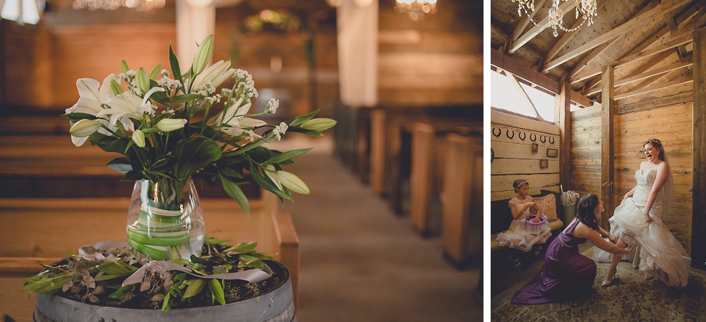 wedding ceremony in converted stables at a Hayloft in the Grove wedding in East Aurora, near Buffalo, NY