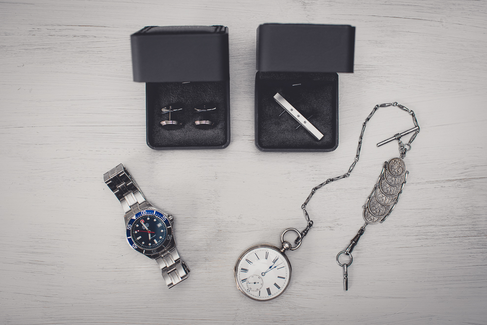 grooms accessories and watches at a Hayloft in the Grove wedding in East Aurora, near Buffalo, NY