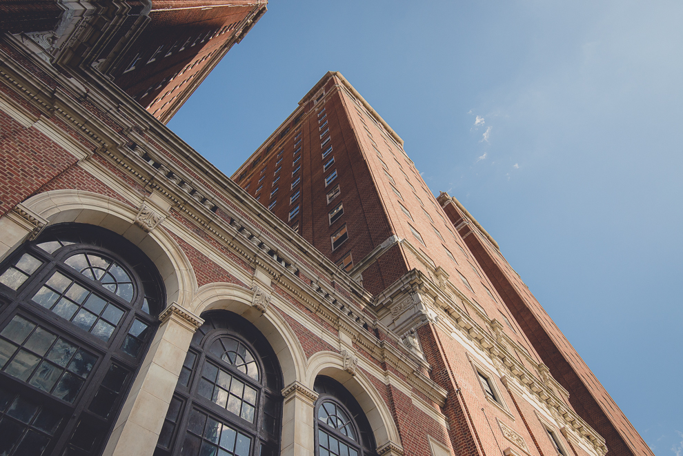 photography of exterior of building at the Statler City wedding reception venue in Buffalo, NY