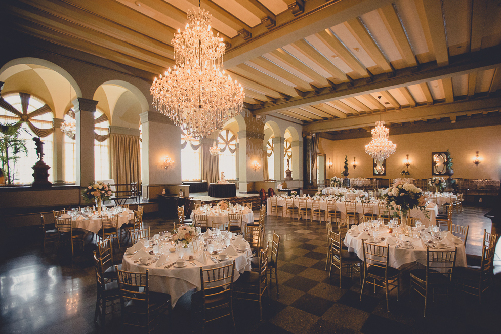 interior decor in Terrace Room at the Statler City wedding reception venue in Buffalo, NY