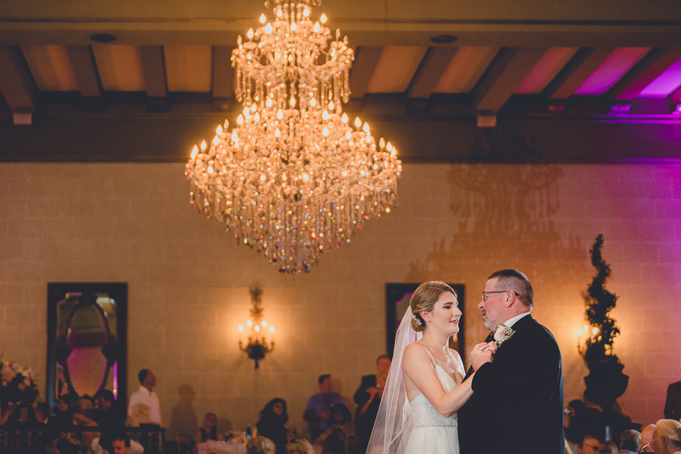 bride and father dance in Terrace Room at the Statler City wedding reception venue in Buffalo, NY