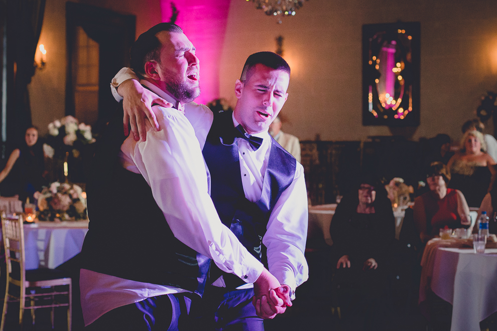 guests dance in Terrace Room at the Statler City wedding reception venue in Buffalo, NY