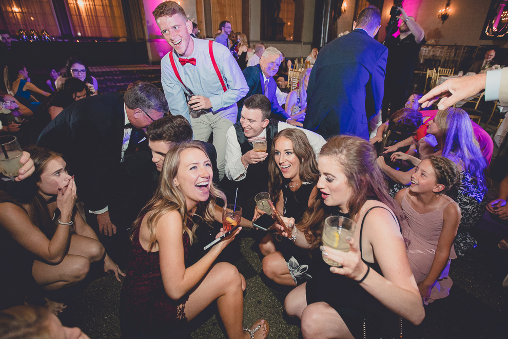 guests dance in Terrace Room at the Statler City wedding reception venue in Buffalo, NY