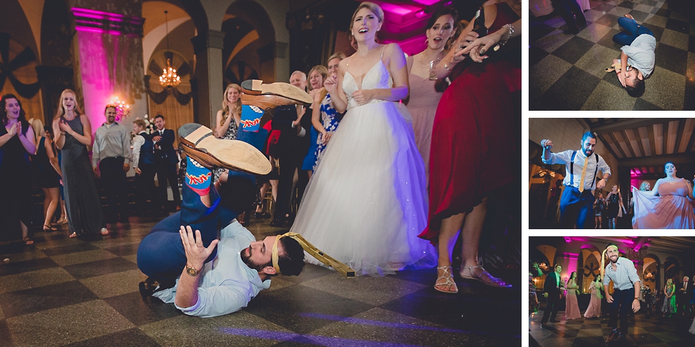 guests dance in Terrace Room at the Statler City wedding reception venue in Buffalo, NY