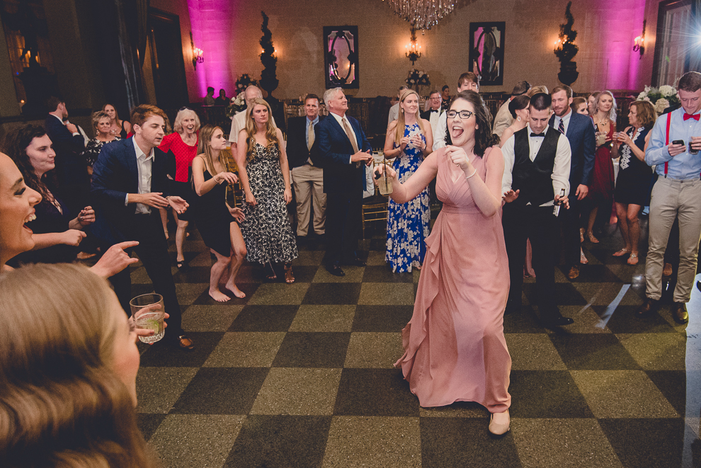 guests dance in Terrace Room at the Statler City wedding reception venue in Buffalo, NY