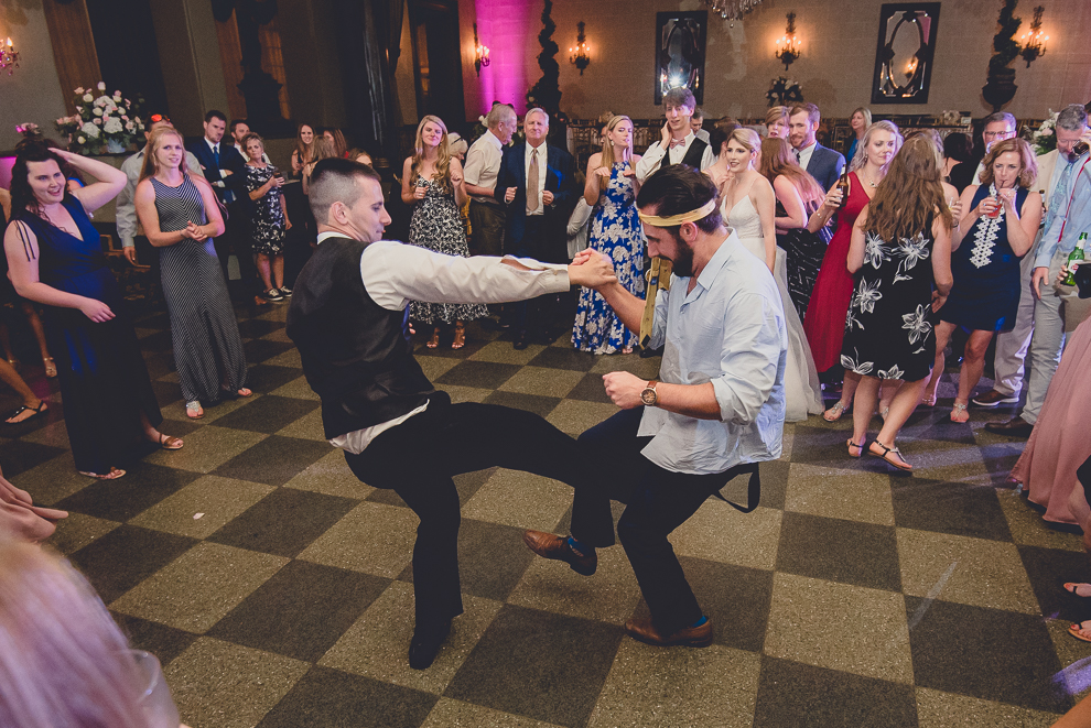 guests dance in Terrace Room at the Statler City wedding reception venue in Buffalo, NY