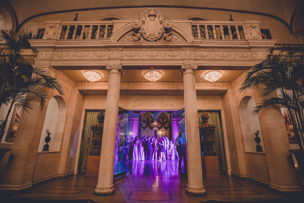 guests dance in Terrace Room at the Statler City wedding reception venue in Buffalo, NY