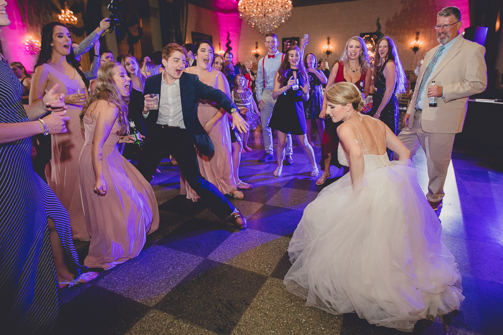 guests dance in Terrace Room at the Statler City wedding reception venue in Buffalo, NY