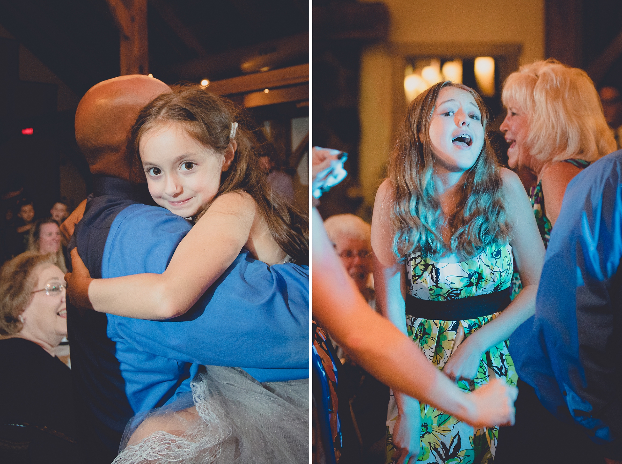 guests dance in lodge at wedding at hidden valley animal adventure near Buffalo, NY