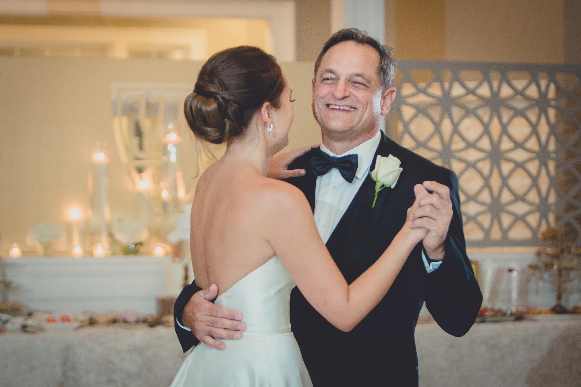 bride and father at wedding reception at Niagara Falls Country Club in Lewiston, NY