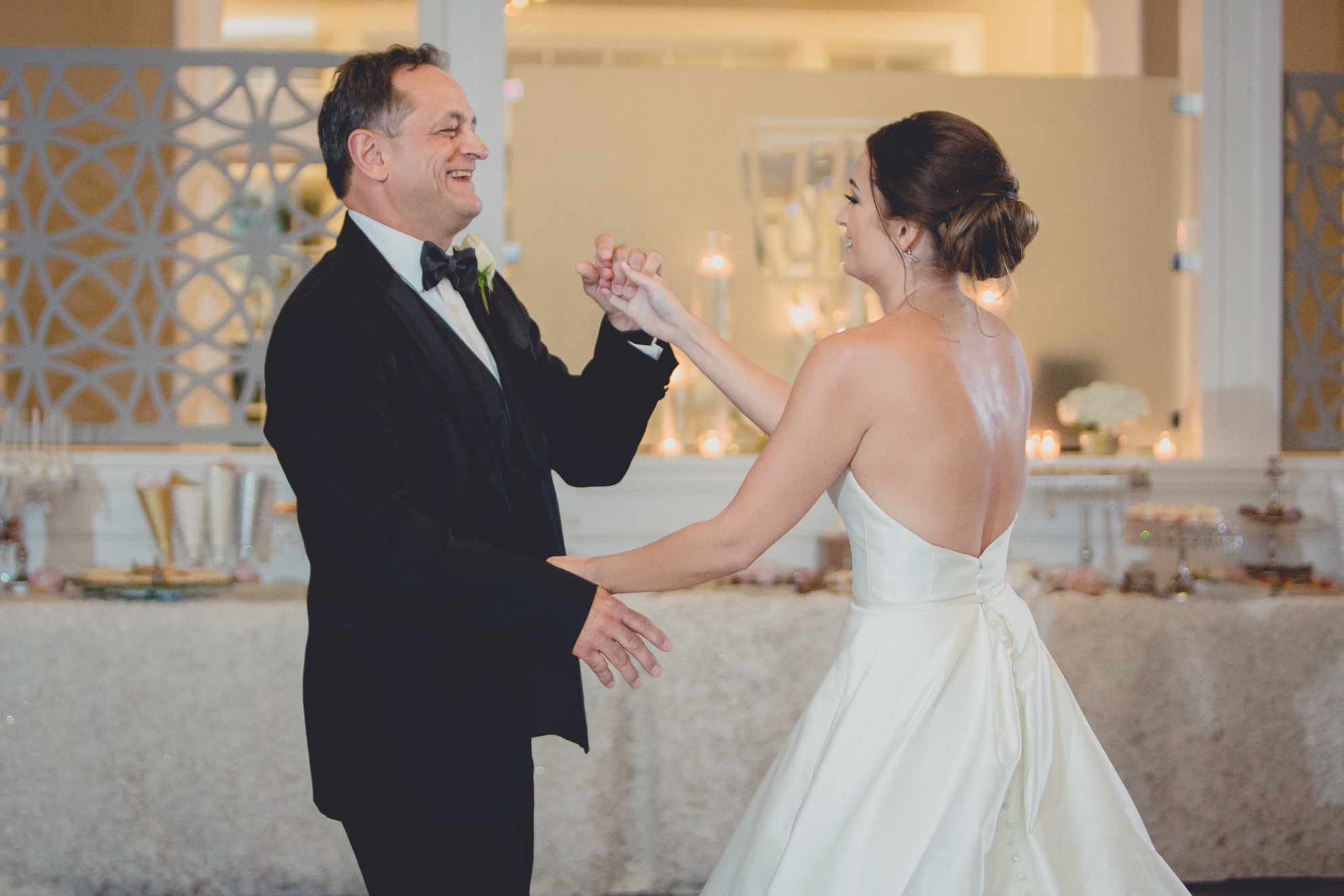 father and bride dance at wedding reception at Niagara Falls Country Club in Lewiston, NY
