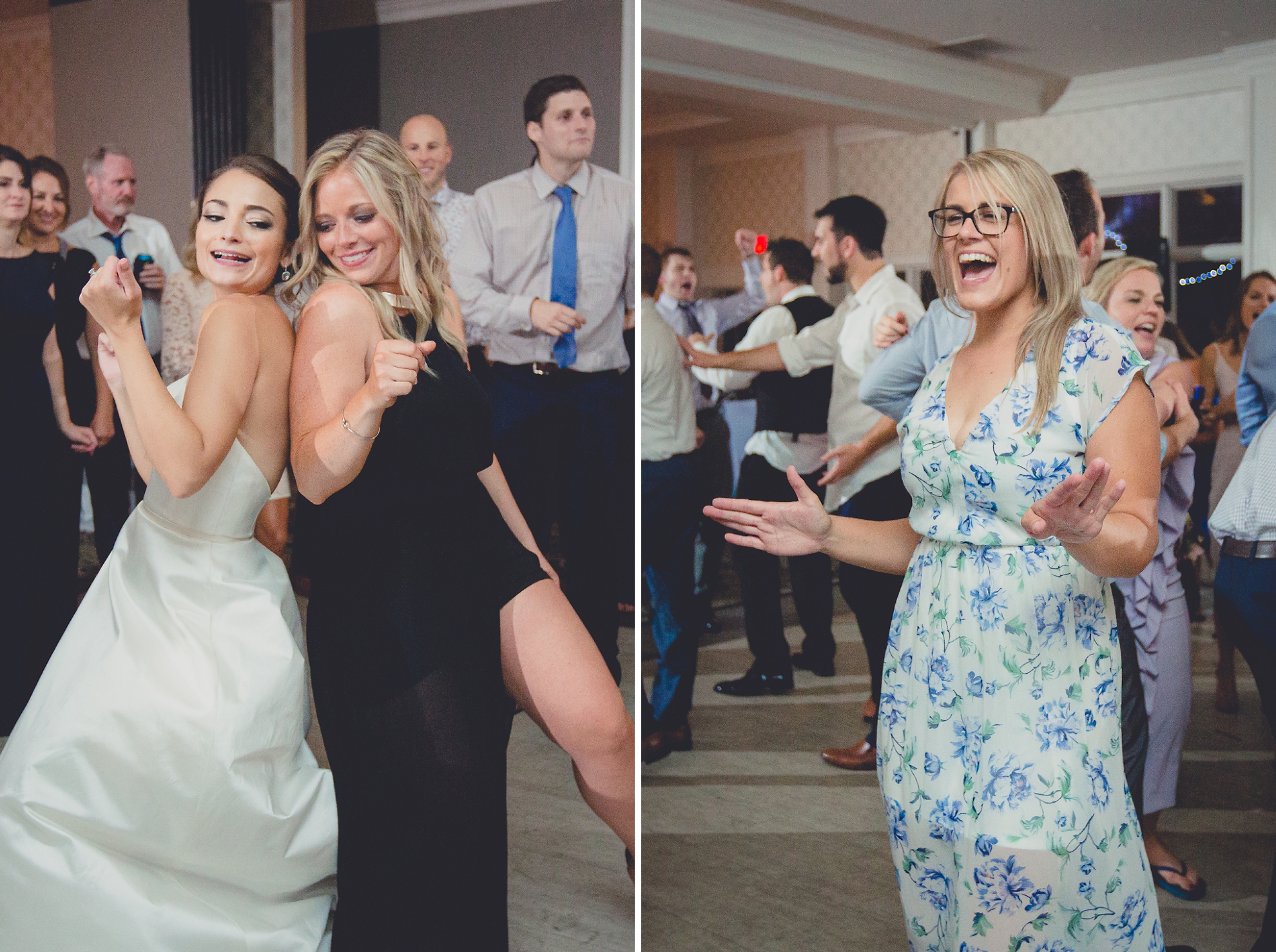 guests dance at wedding reception at Niagara Falls Country Club in Lewiston, NY