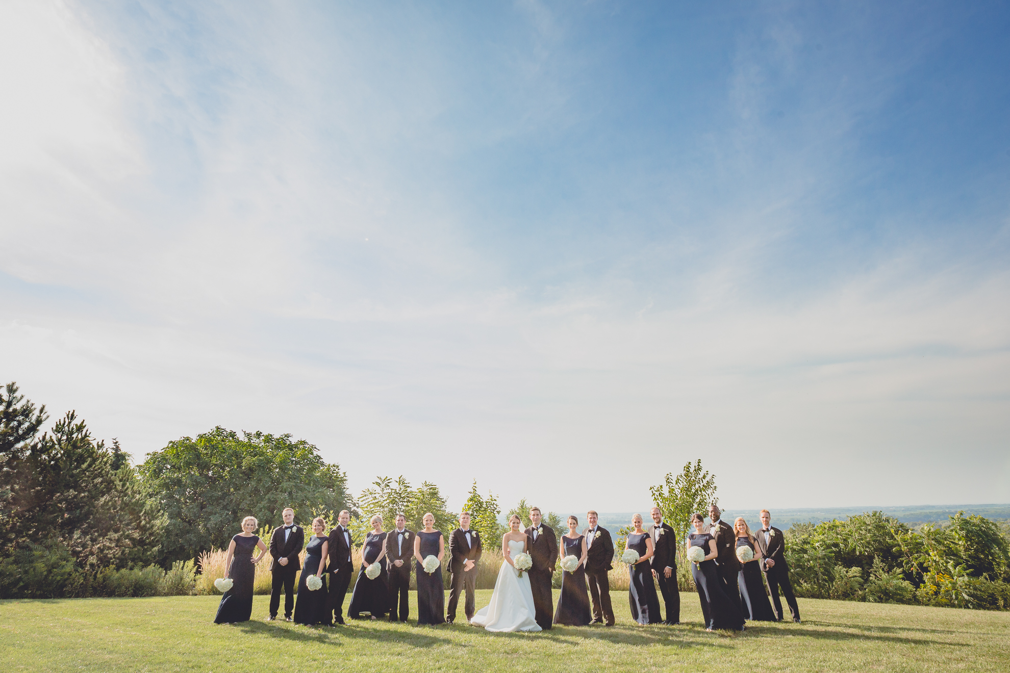 wedding party portrait before wedding reception at Niagara Falls Country Club near Buffalo, NY