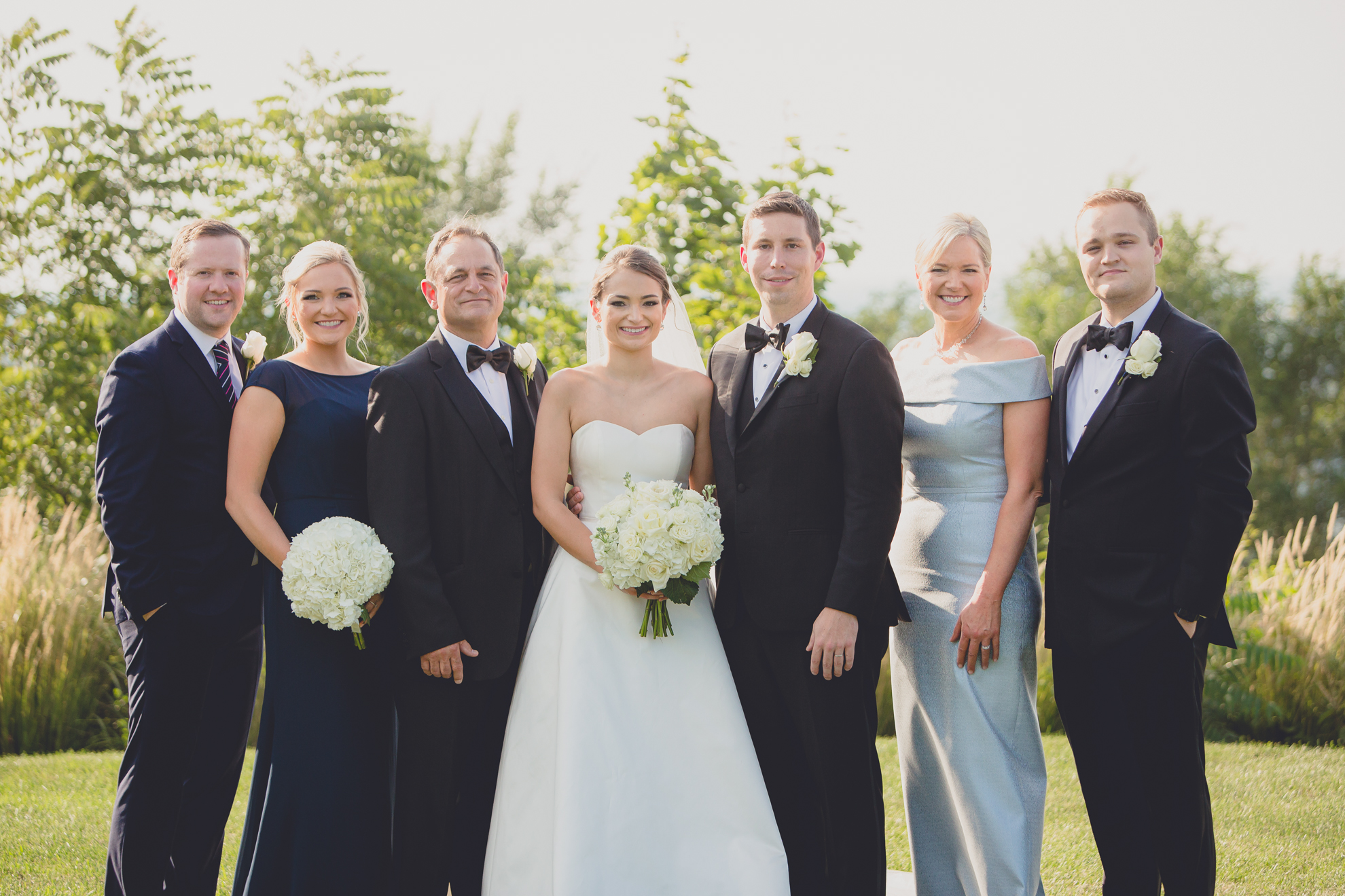 family portrait before wedding reception at Niagara Falls Country Club near Buffalo, NY