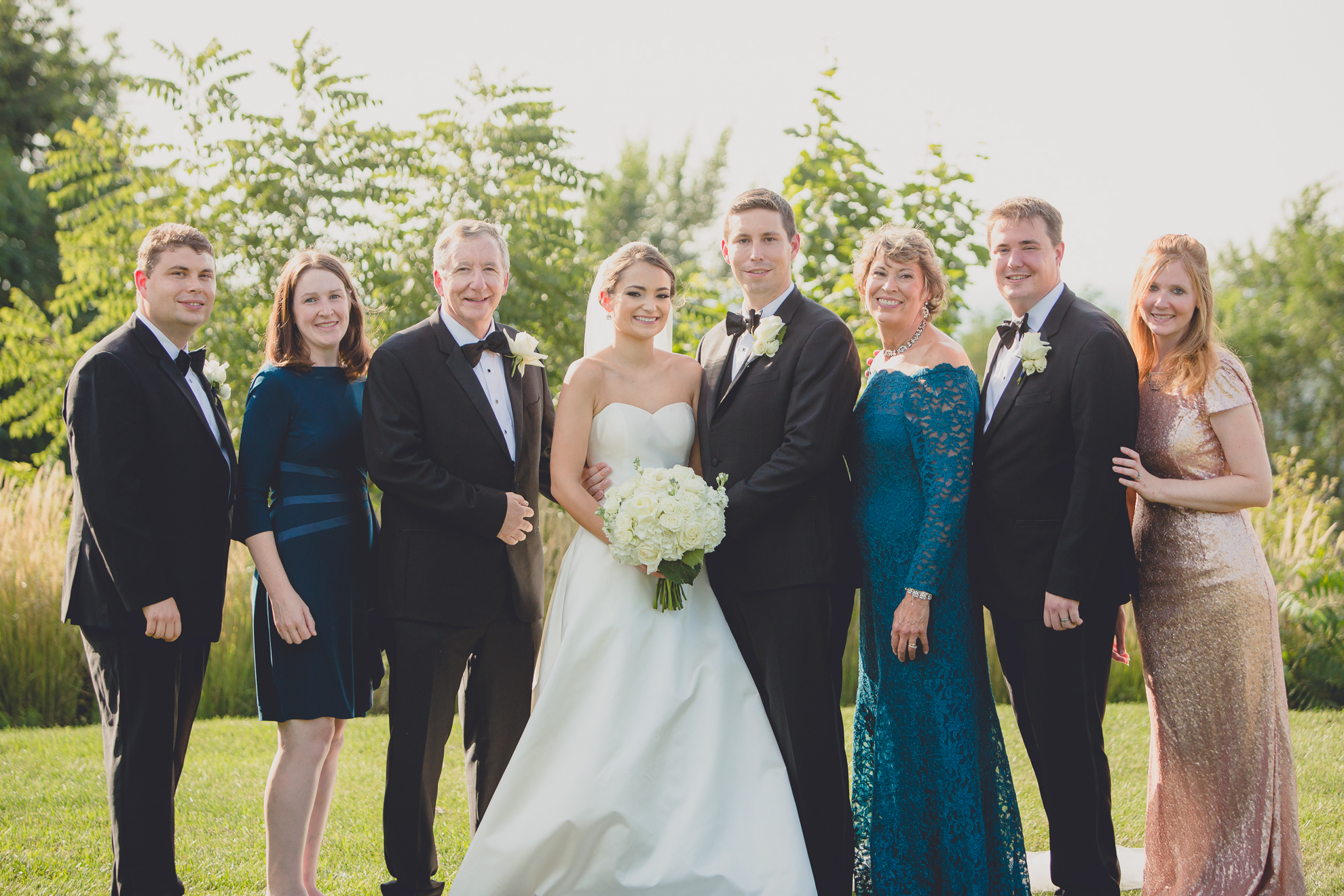 family portrait before wedding reception at Niagara Falls Country Club near Buffalo, NY