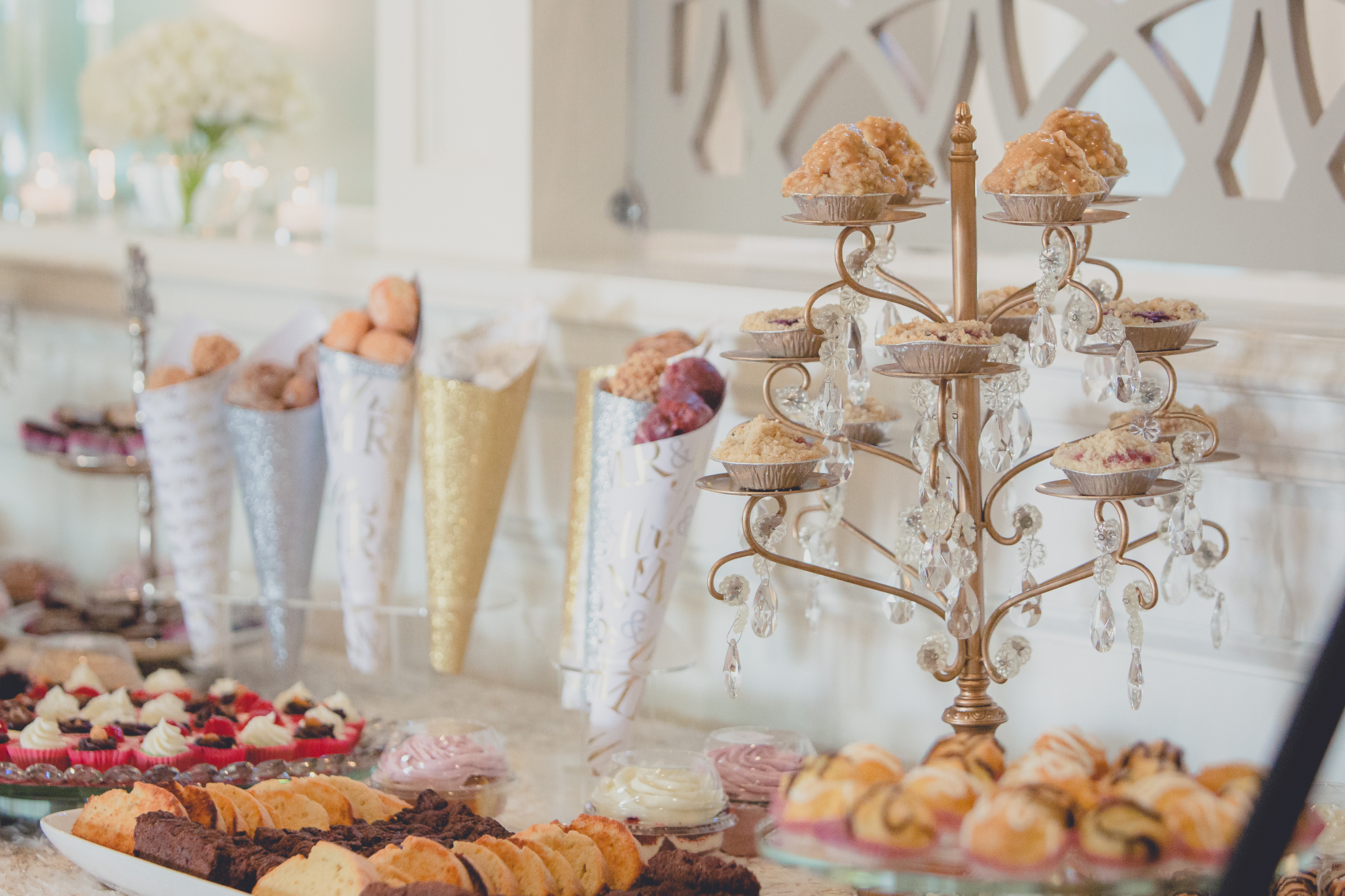 desserts from Village Bake Shop at wedding reception at Niagara Falls Country Club in Lewiston, NY