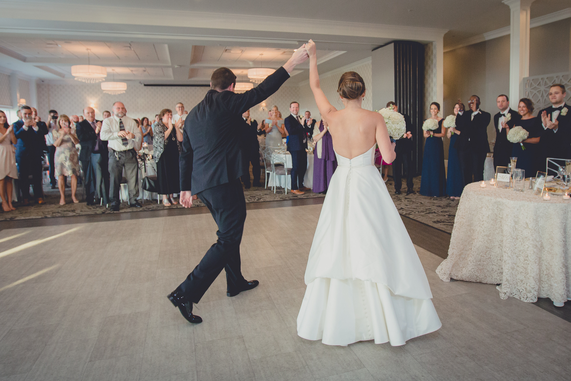 bride and groom introduced at wedding reception at Niagara Falls Country Club in Lewiston, NY