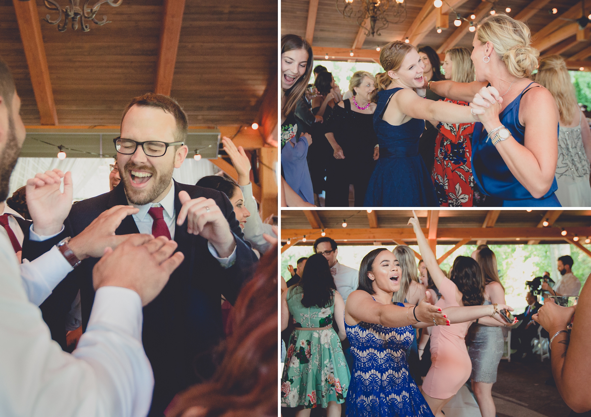 guests dance during outdoor wedding reception at Spring Lake Winery venue near Buffalo in WNY