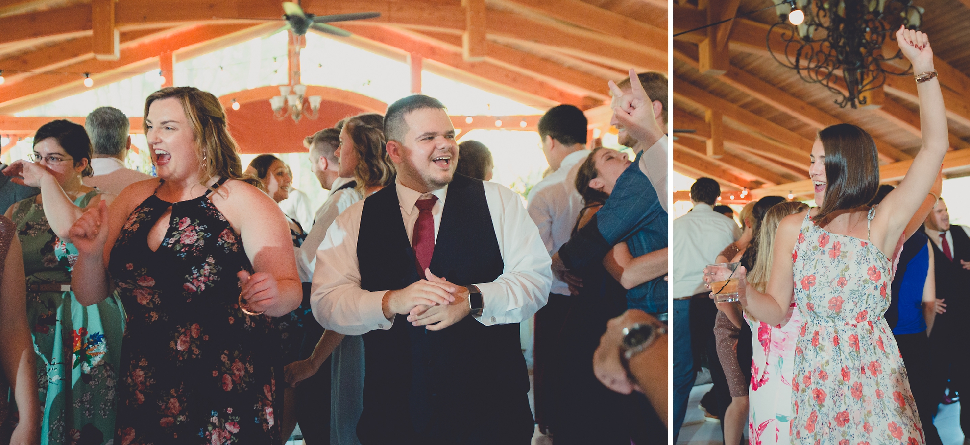 guests dance during outdoor wedding reception at Spring Lake Winery venue near Buffalo in WNY
