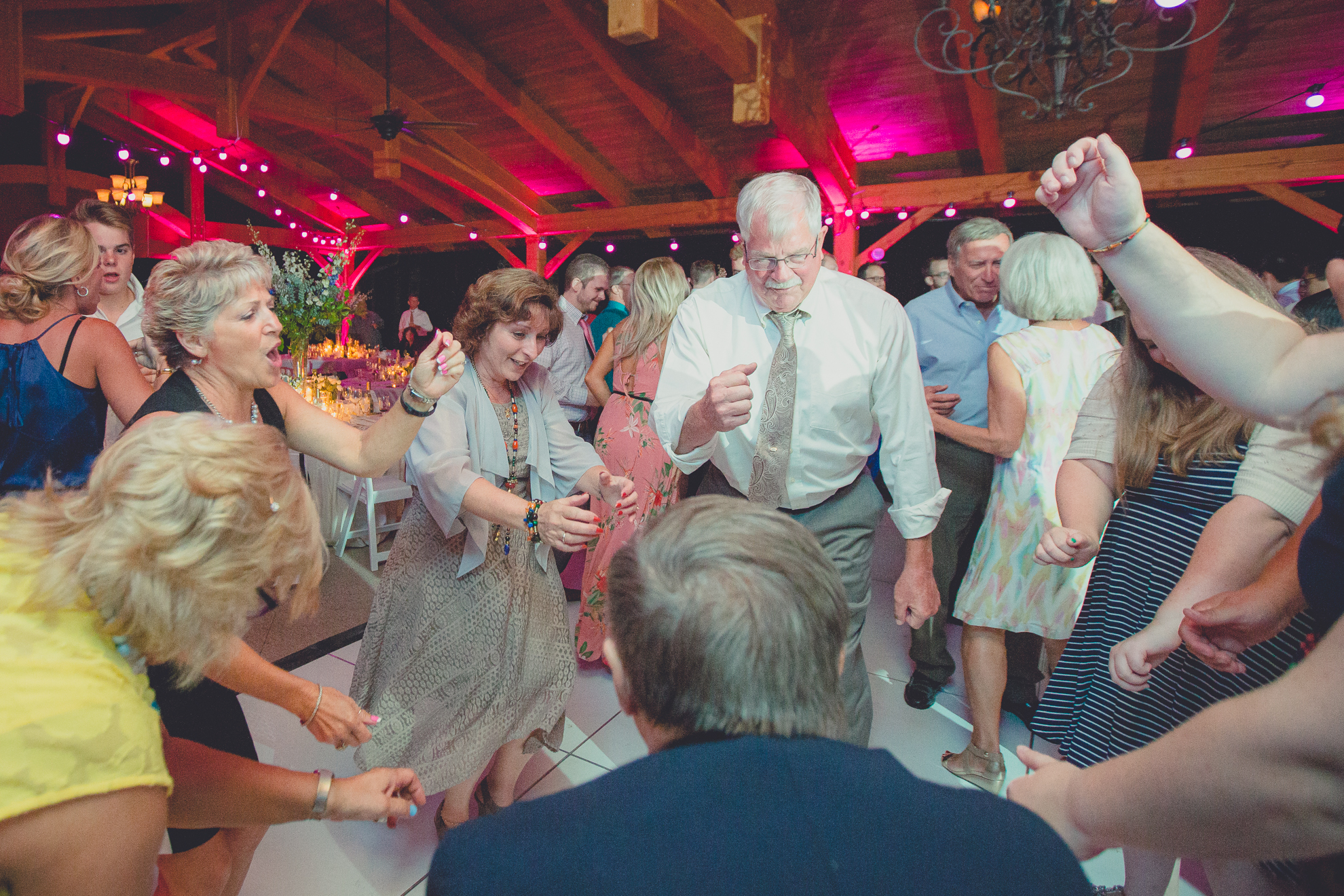 guests dance during outdoor wedding reception at Spring Lake Winery venue near Buffalo in WNY