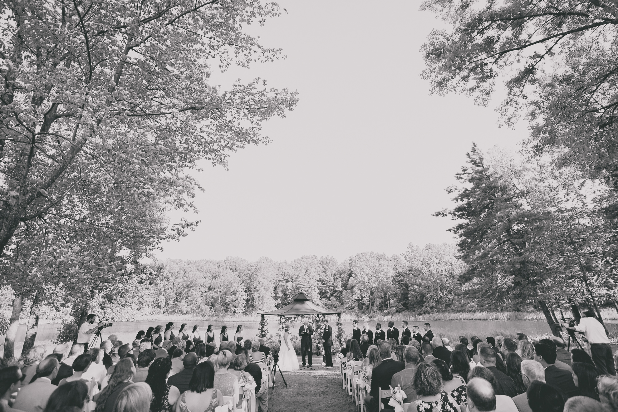 outdoor wedding ceremony at Spring Lake Winery in Lockport, NY