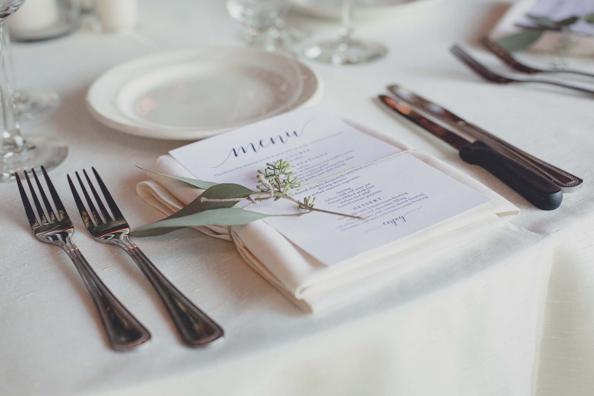 decor inspo of menu cards during outdoor wedding reception at Spring Lake Winery near Buffalo in WNY 