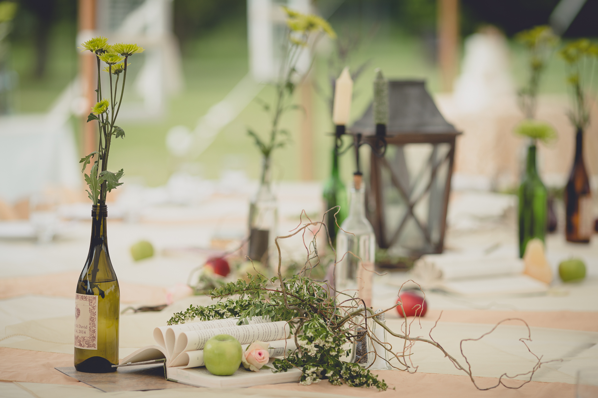 decoration inspiration at reception at small wedding at Knox Farm near Buffalo, NY