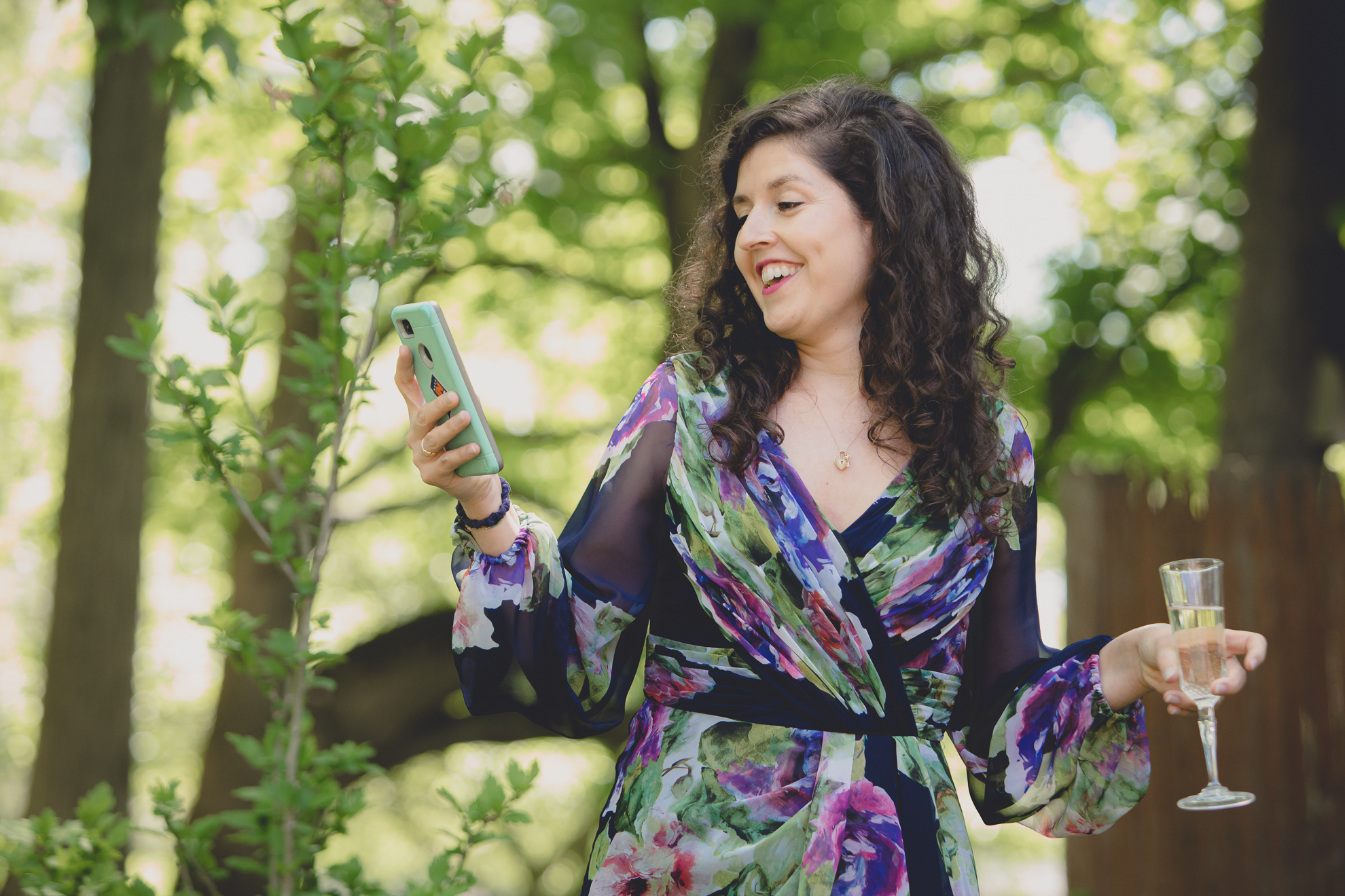 maid of honor delivers speech during small backyard intimate wedding reception in Buffalo, NY