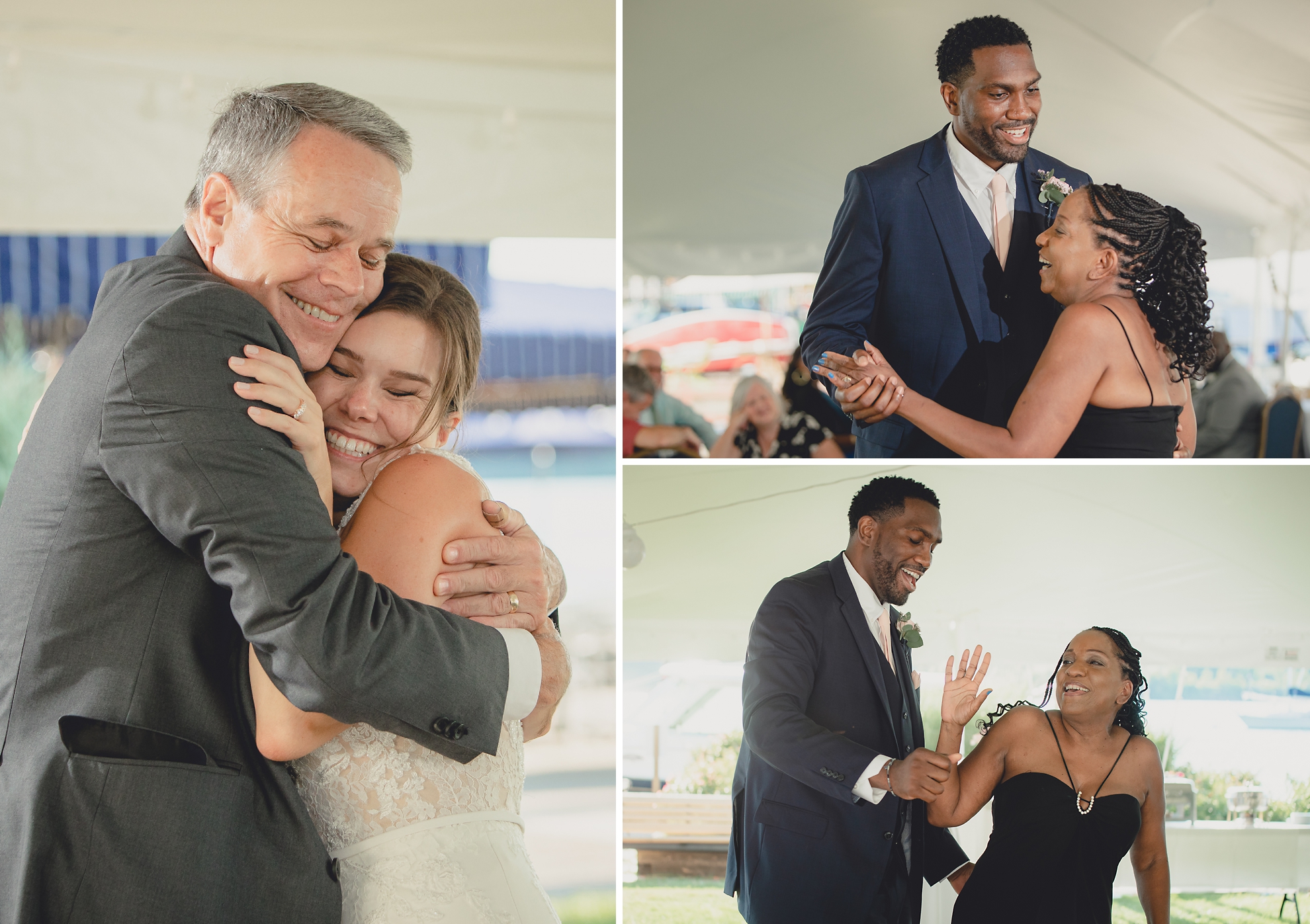 father and bride dance at Youngstown Yacht Club during WNY micro wedding