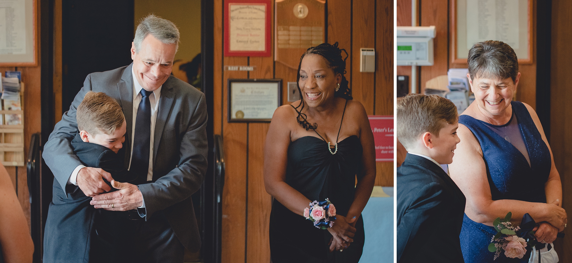 guests gather at St. Peter's church before micro wedding ceremony in Lewiston, NY