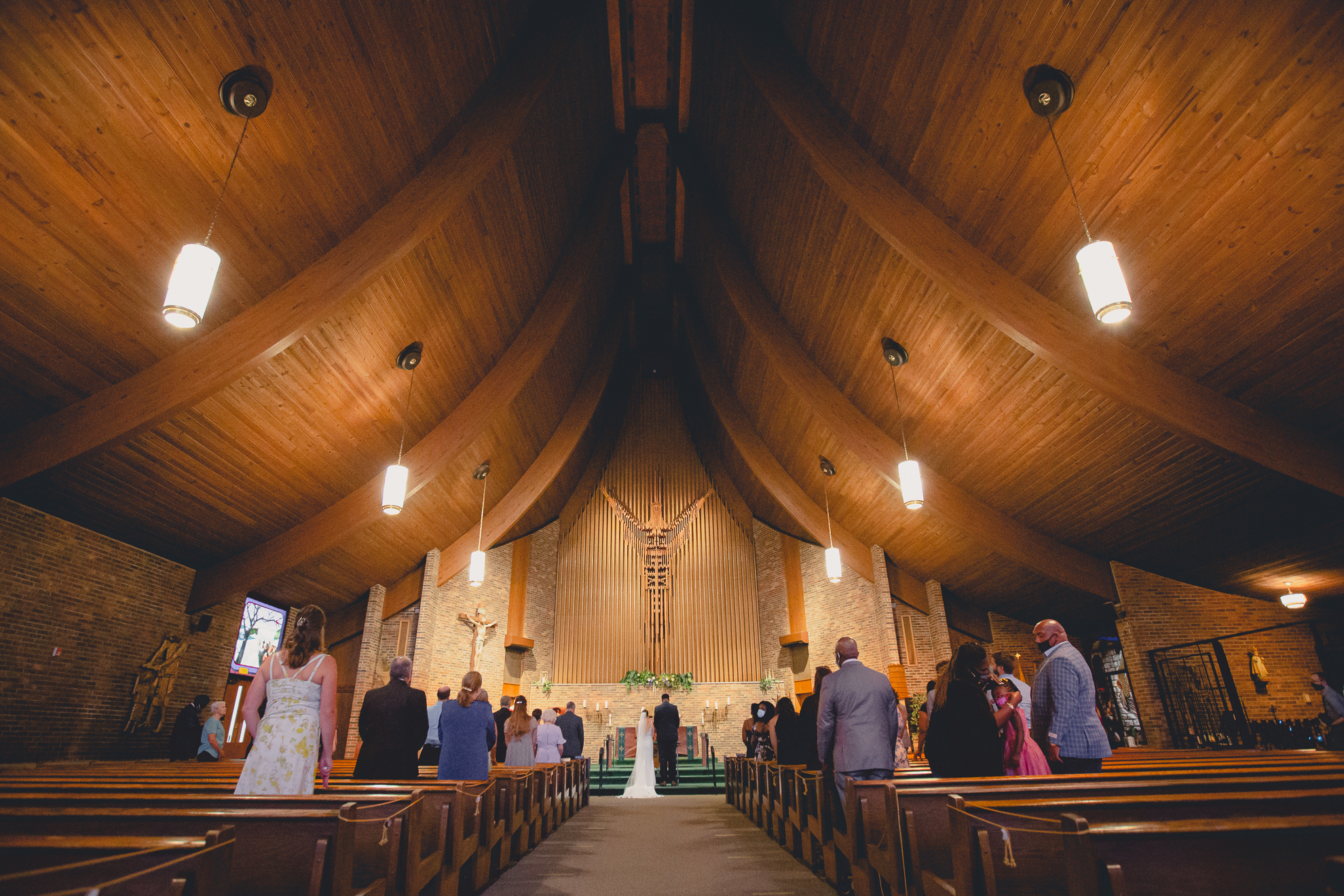 micro wedding ceremony at St. Peter's Church in Lewiston, NY