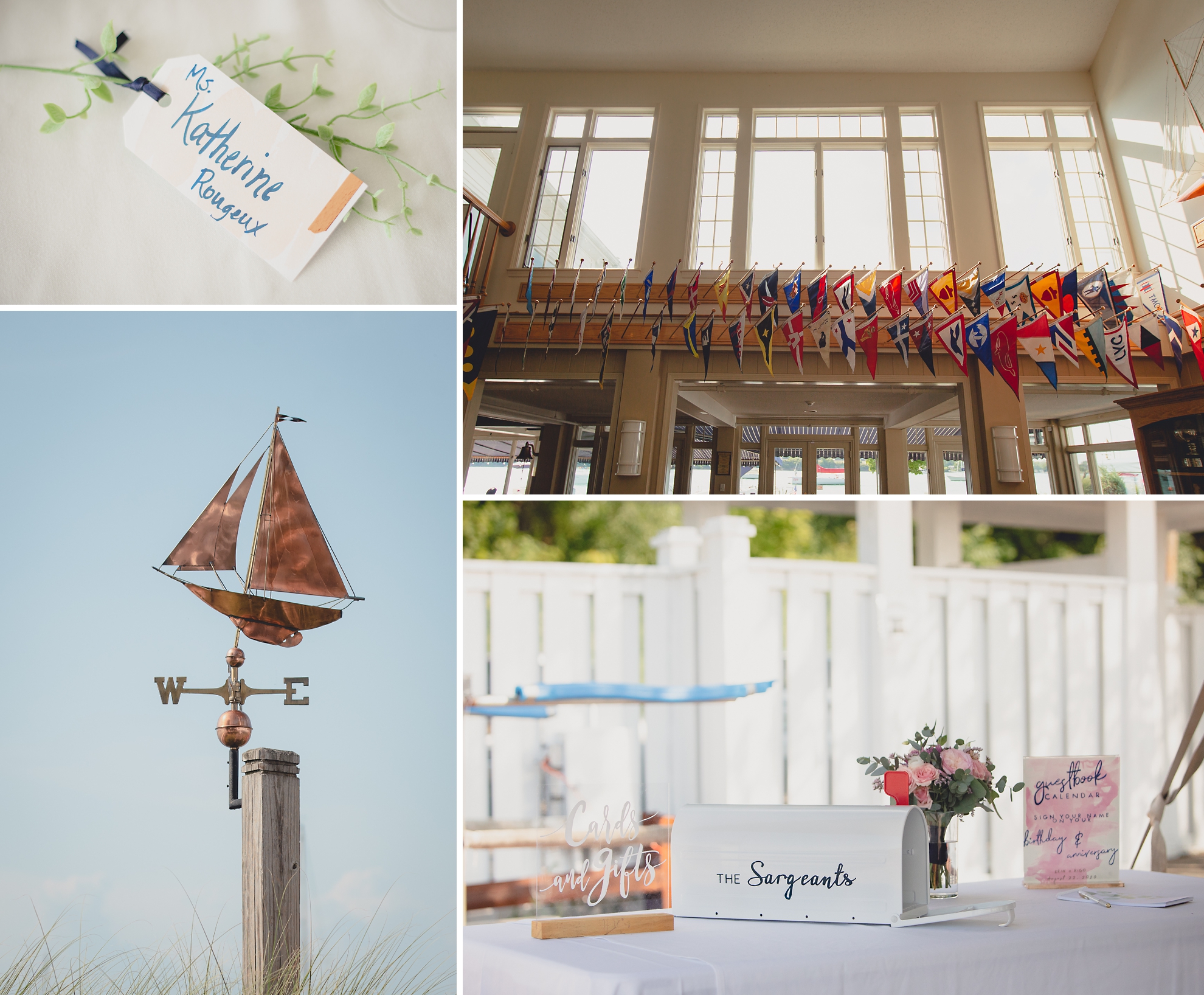 decorations at Youngstown Yacht Club during WNY micro wedding