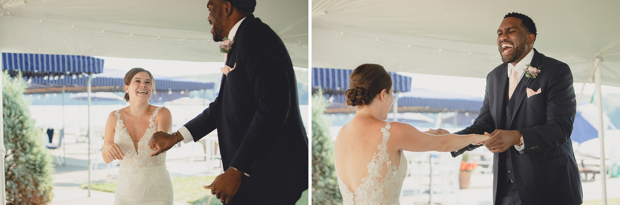 bride and groom dance at Youngstown Yacht Club during WNY micro wedding