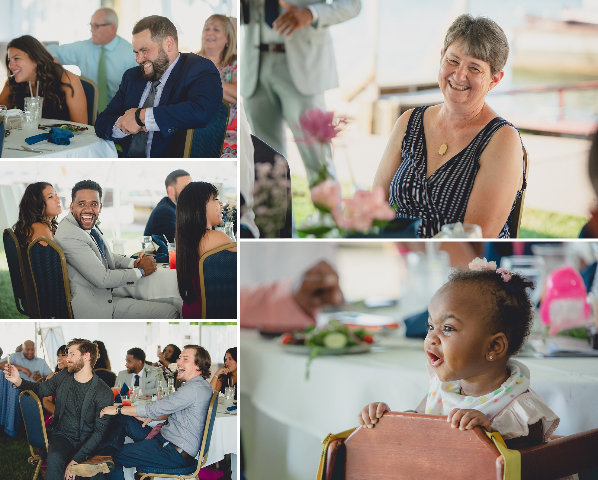 guests laugh at speech at Youngstown Yacht Club during WNY micro wedding