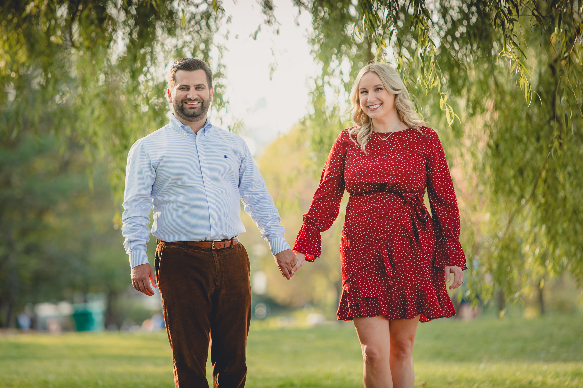 wedding engagement photography at hoyt lake in Delaware Park in Buffalo, NY