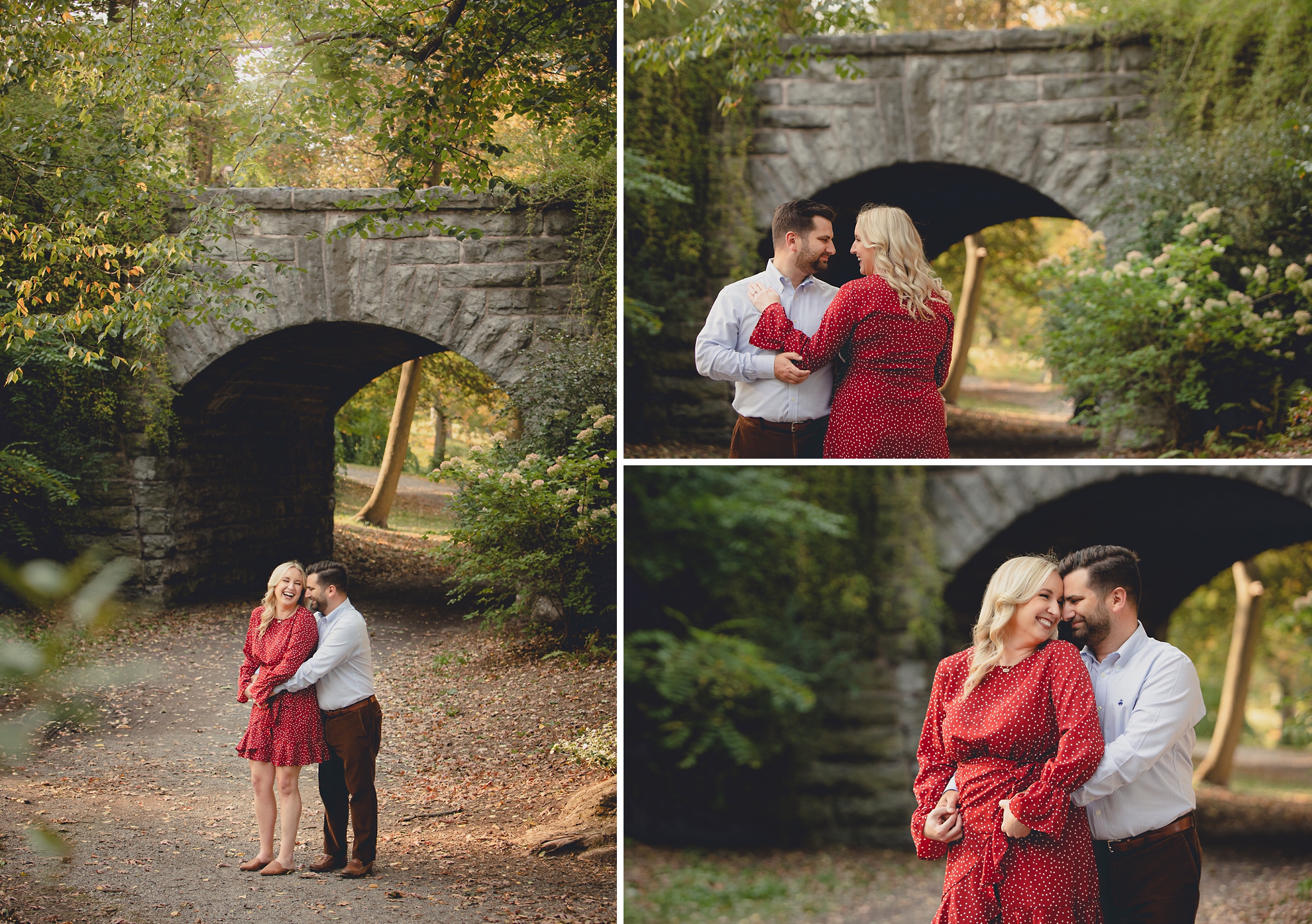 wedding engagement photography at Ivy Bridge in Delaware Park in Buffalo, NY