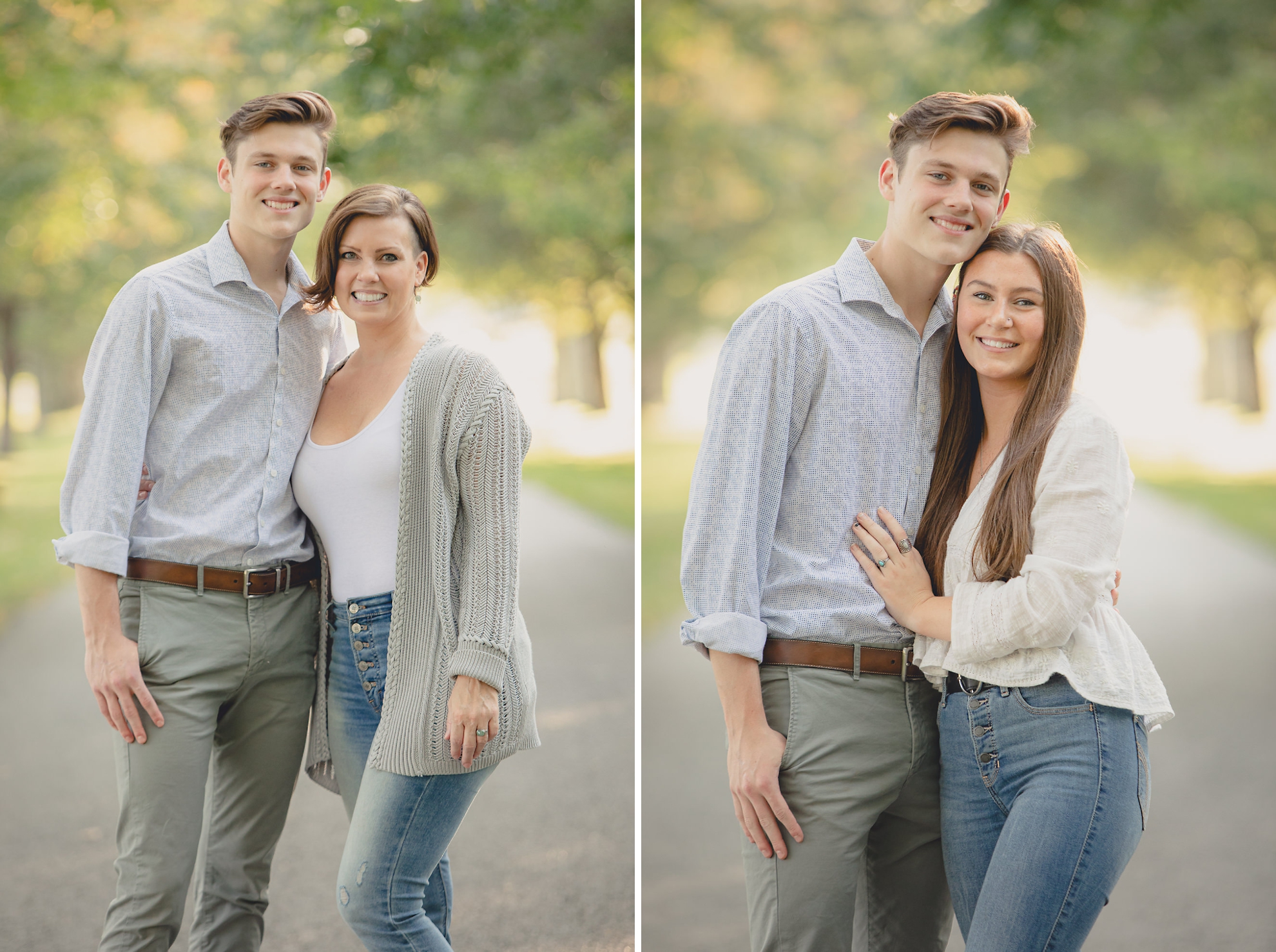 wny senior from east aurora highschool poses with girlfriend and mom during senior portrait photography session at Knox Farm near Buffalo, NY