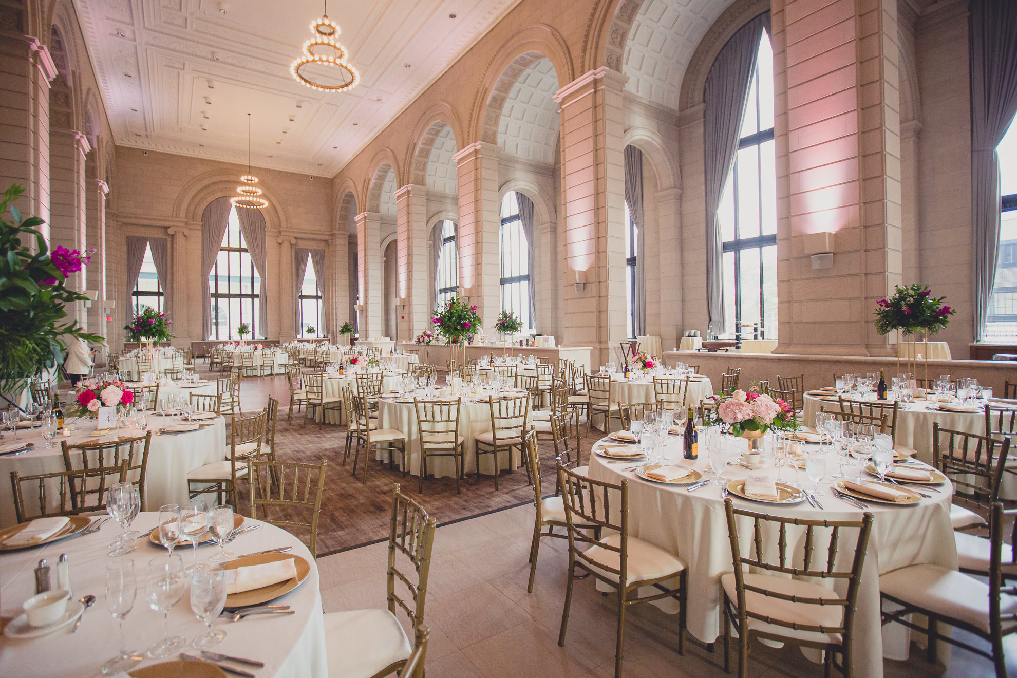 wedding decor at Admiral Room Ballroom wedding reception venue in downtown Buffalo, NY