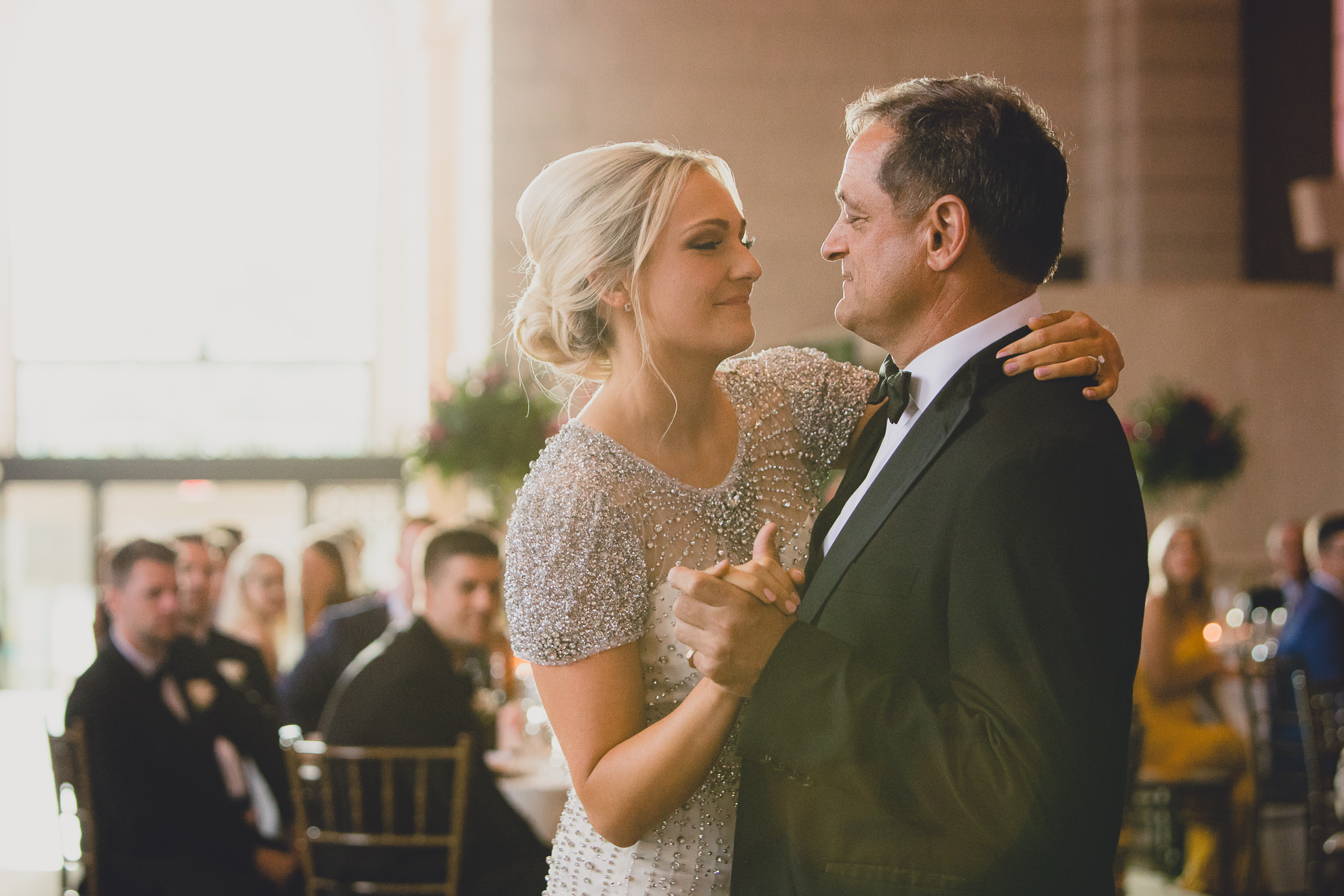 father and bride dance at Admiral Room Ballroom wedding reception venue in downtown Buffalo, NY