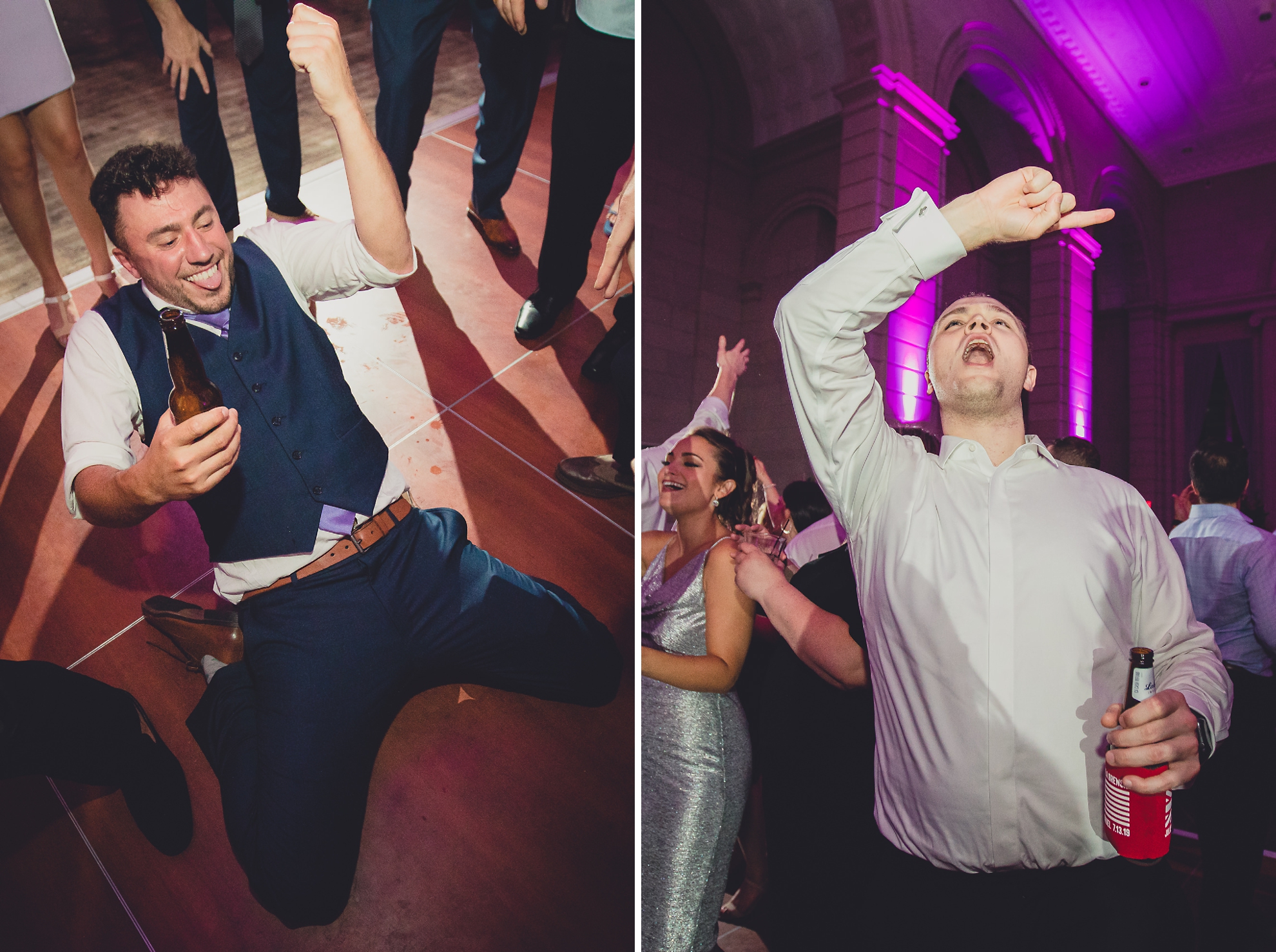 Guests dance in the Admiral Room Ballroom wedding reception venue in downtown Buffalo, NY