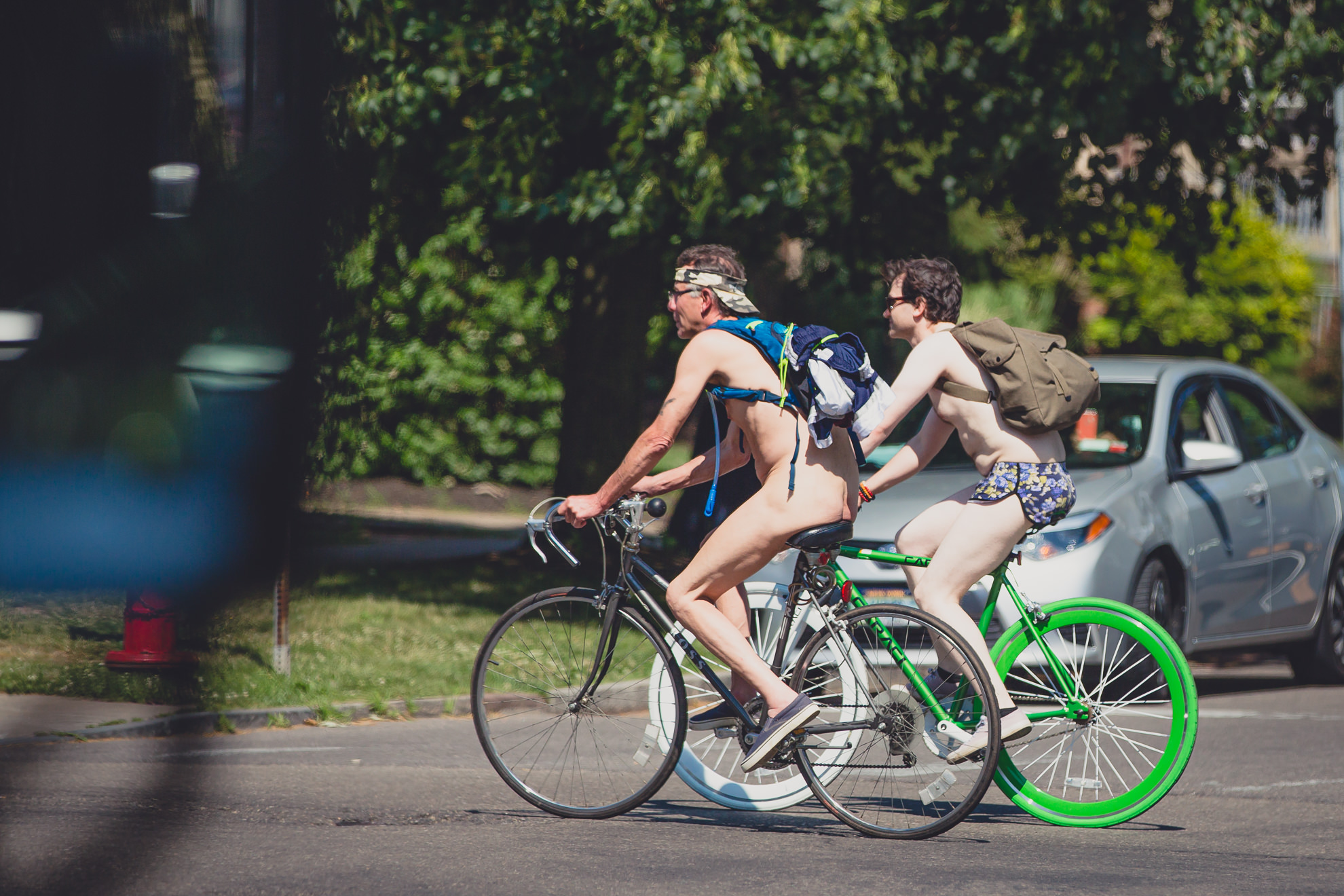 naked bike ride passes by Karpeles wedding ceremony in Buffalo, NY