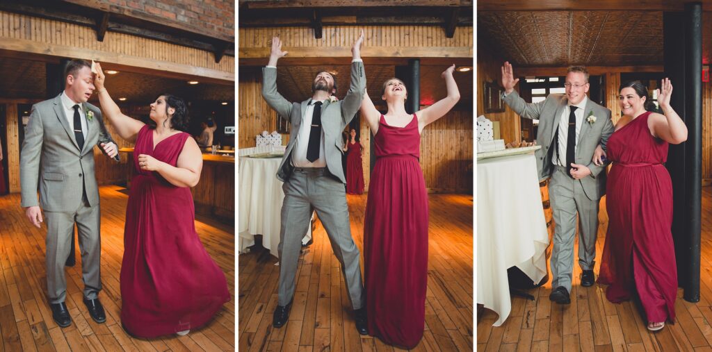wedding party is introduced in to room at wedding reception venue Pearl at the Webb in Buffalo, NY